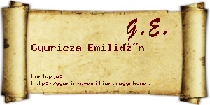 Gyuricza Emilián névjegykártya